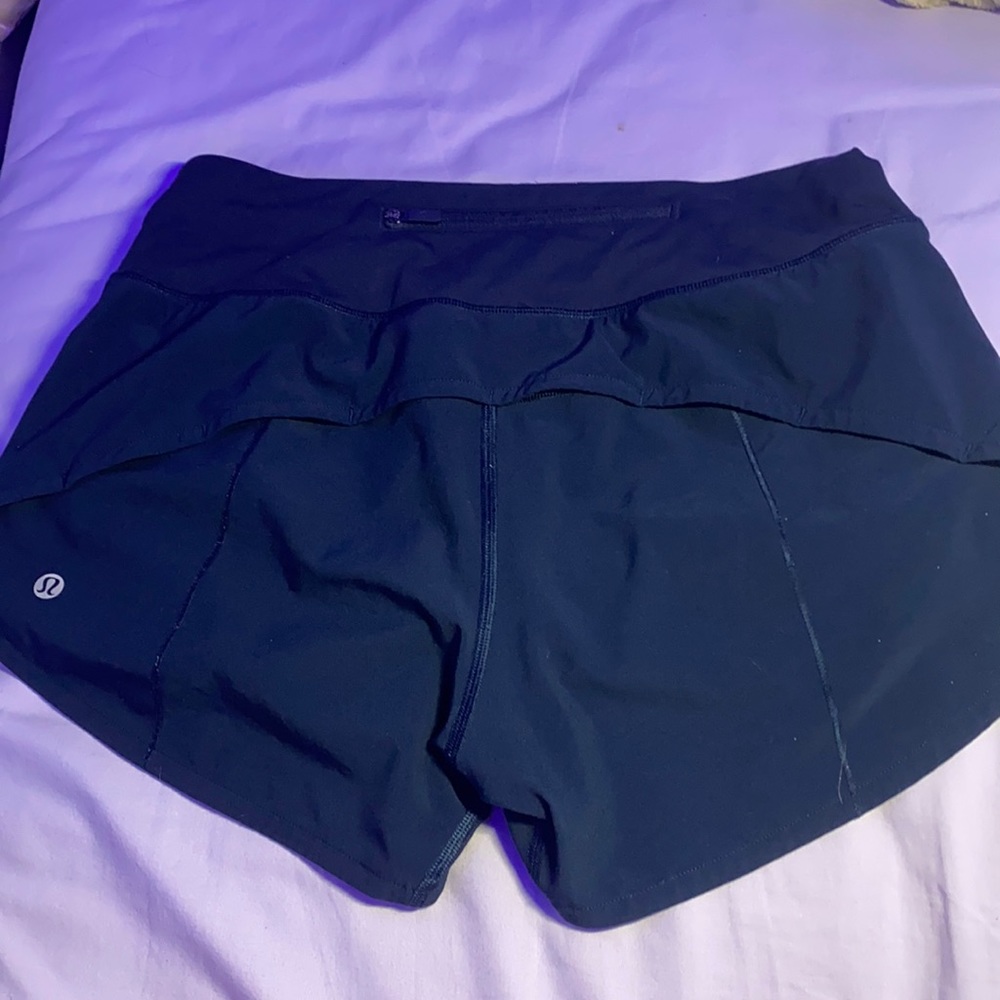 Navy Blue Lululemon Speed Up Shorts Low-Rise 4in